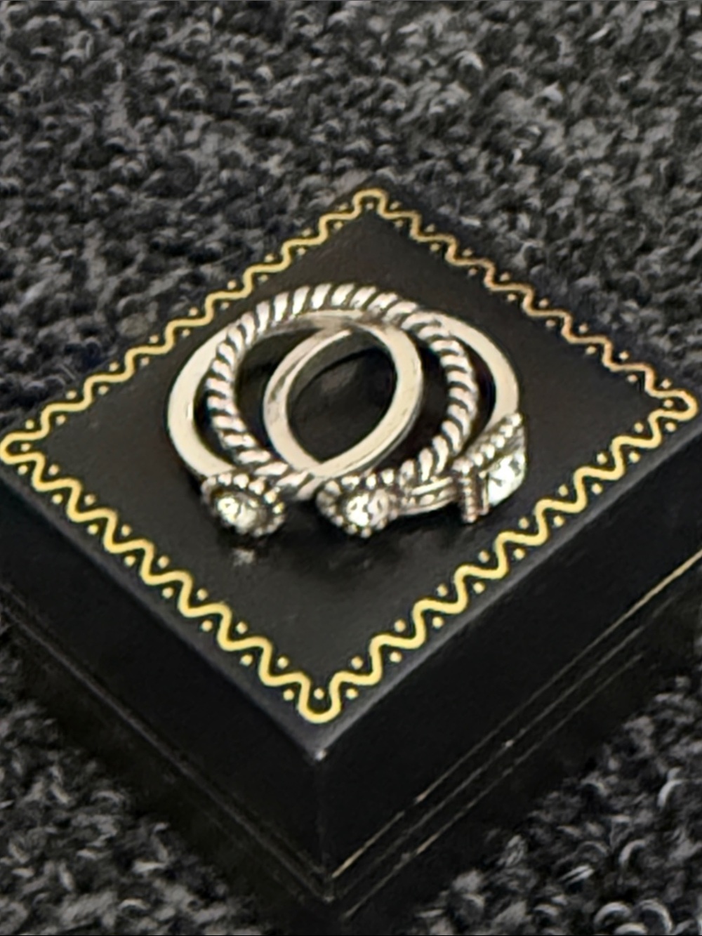 Brighton Silver-Tone Stackable Rope and Textured Ring Set